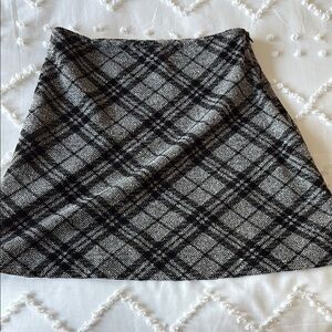 Aqua Black and Gray A-Line Mini Skirt for Work
